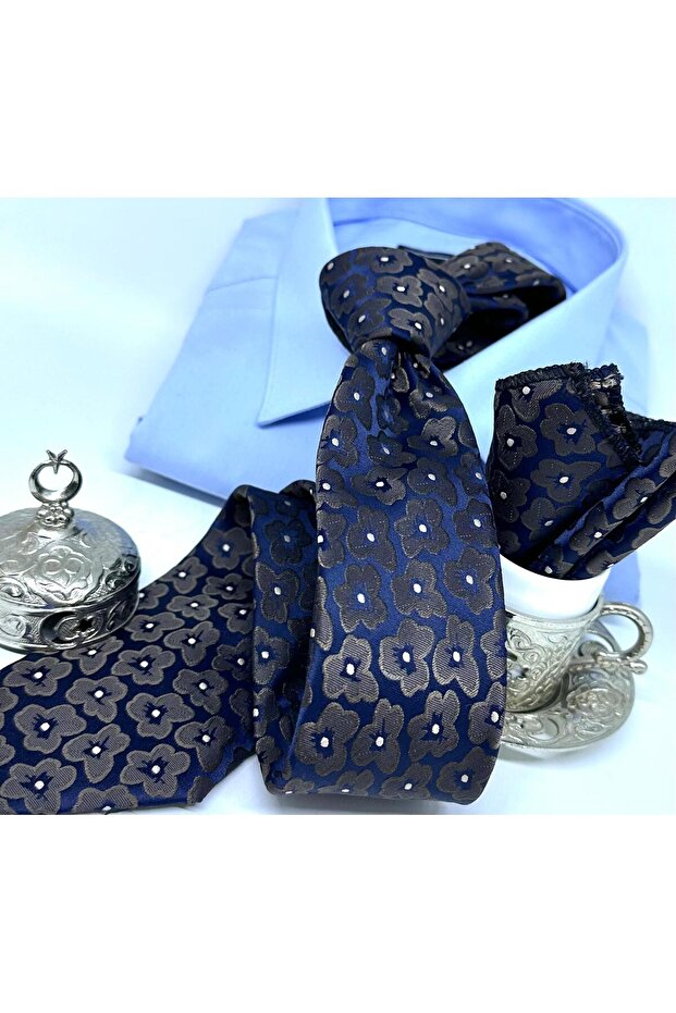 Dokuma Mendilli Kravat - 3