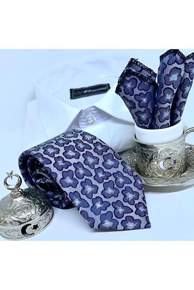 Dokuma Mendilli Kravat - 5