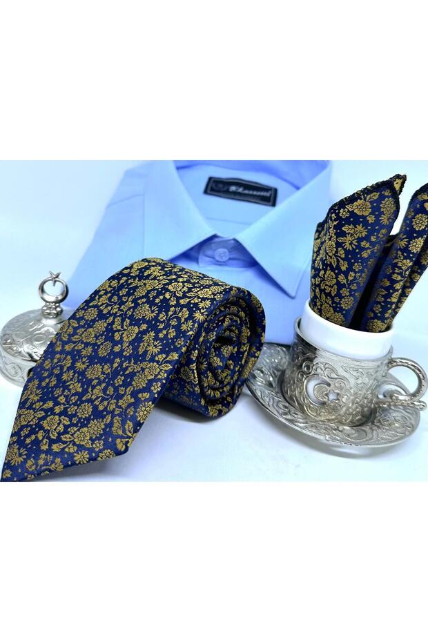 Dokuma Mendilli Kravat - 3