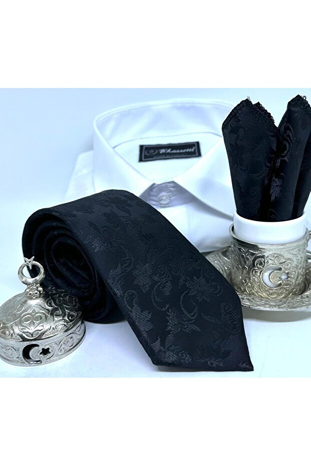 Dokuma Mendilli Kravat - 5