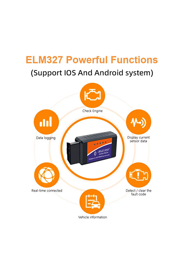 أداة تشخيص السيارة B- 08 Elm327 V2.1 Obd2 Scanner Bluetooth لنظام Android / ios Code Reader للسيارات - 3