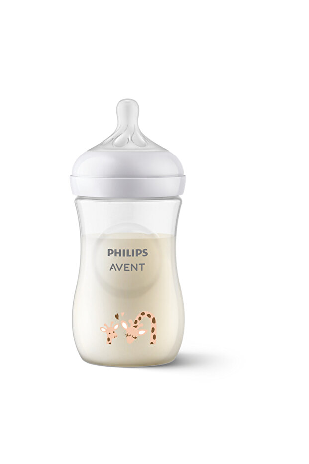 Natural Response Baby Bottle – 260ml – Giraffe Design, Anti-colic, Bpa-free, 0m