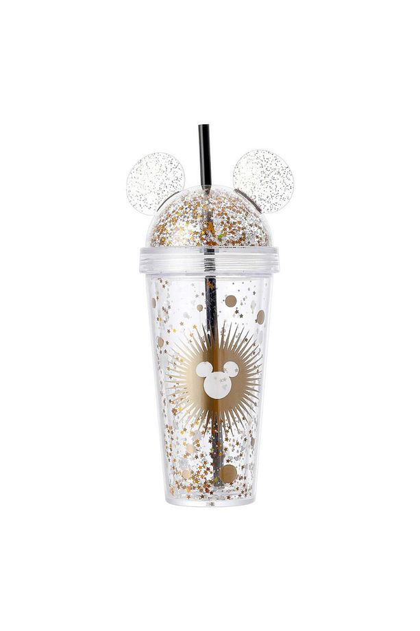 Mickey Mouse Lisanslı Çift Katlı Pipetli Şeffaf Plastik Suluk 420Ml - 1