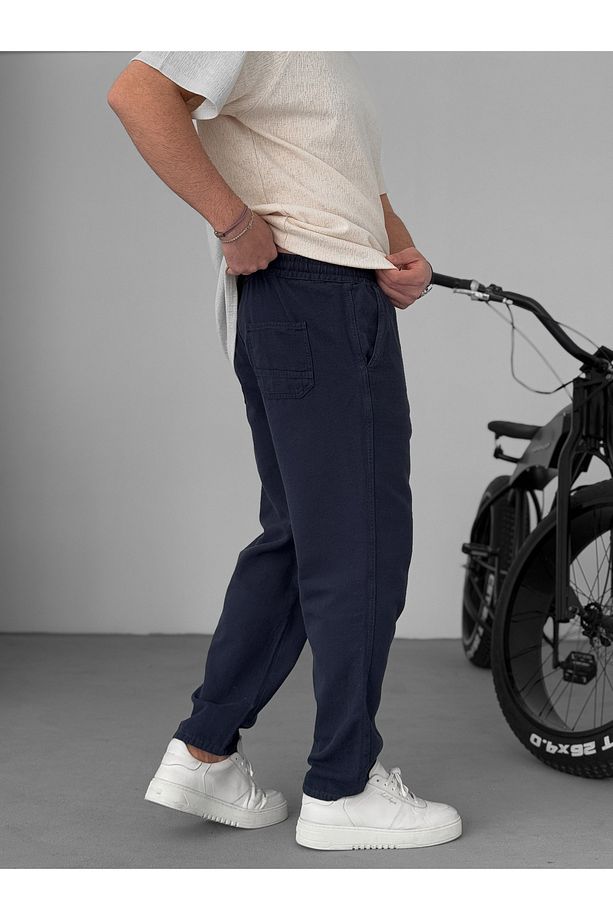 Lacivert Regular Fit Diz Dikişli Pantolon YP-5010 - 4