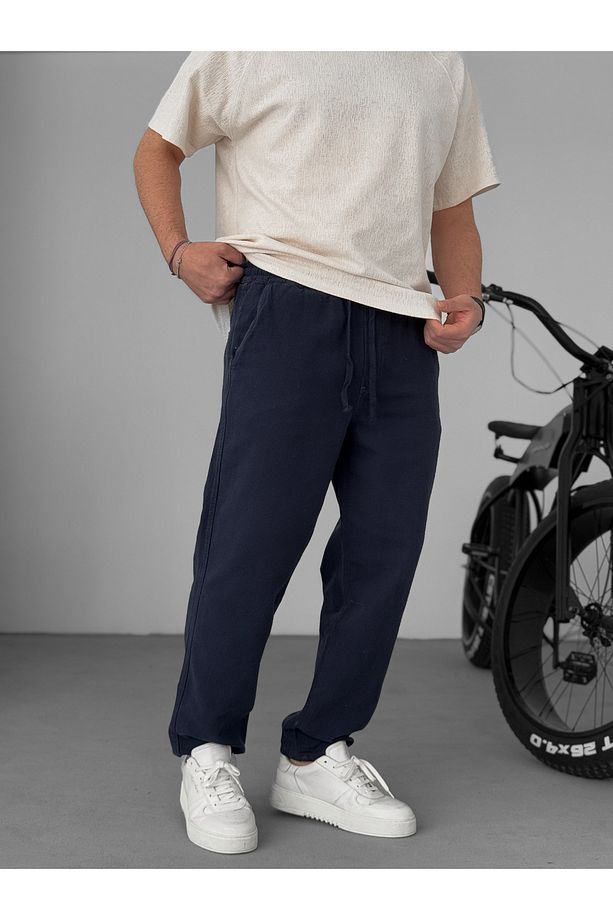 Lacivert Regular Fit Diz Dikişli Pantolon YP-5010 - 3