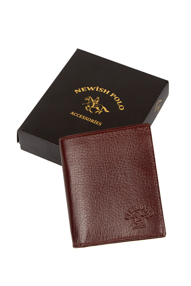 Men's Genuine Leather Wallet and Card Holder - Brown