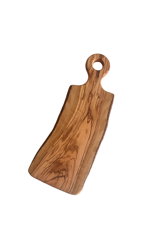 Olive Tree Natural Form Cutting & Presentation Board with Handle - Aeneas Collection - Medium Size