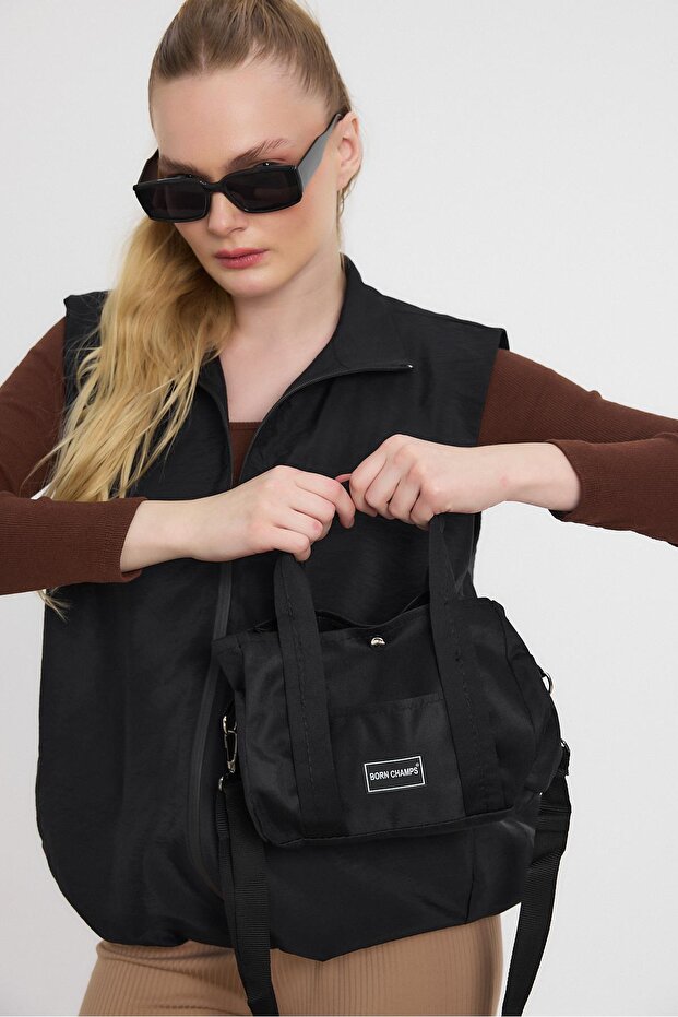 Born Champs Baskı Çapraz Çanta - 9113 Siyah - 7