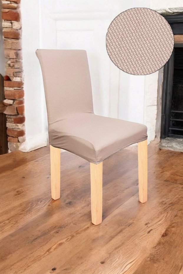 Honeycomb Spandex Fabric Lycra Washable Anti-Pilling Chair Cover Single Chair Cover - Mink