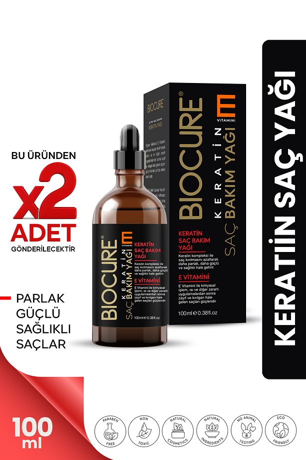 Dht Blocker Keratin Saç Bakım Yağı / E Vitamini Katkılı 100 ml. x 2 adet - 1