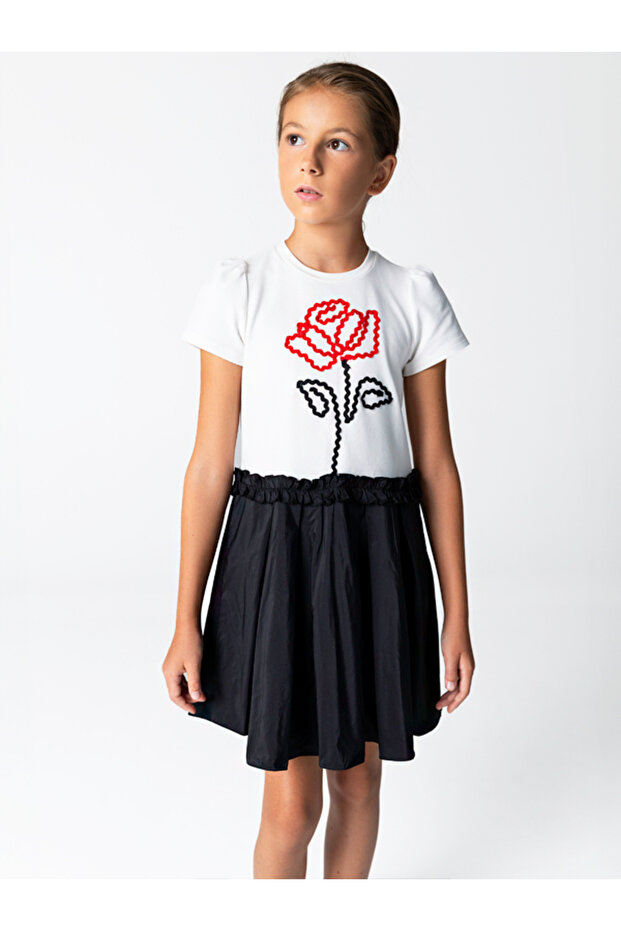 Rose Contrast Girl's Dress