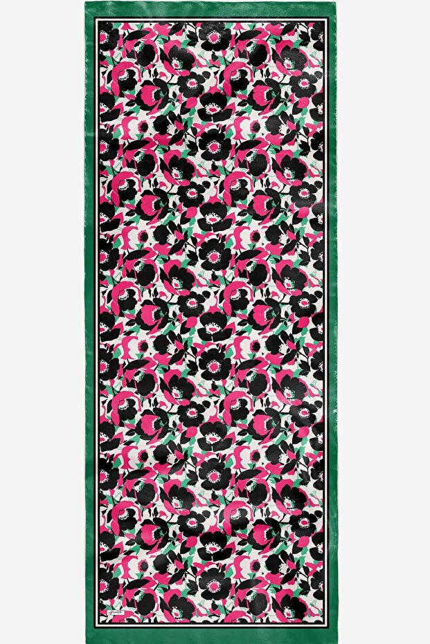 شال قطني فوشيا ناعم - نمط الأزهار - 5