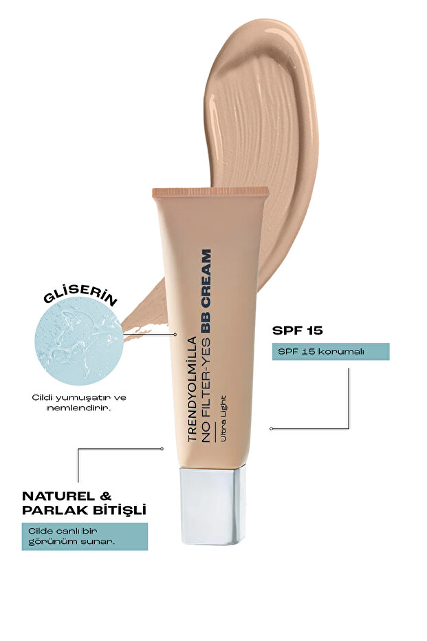 Doğal ve Parlak Bitişli Ultra Hafif BB Krem SPF 15 Medium to Dark-104 TKZAW25LJ00000 - 3