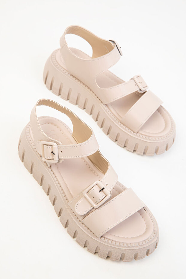 Beige Damensandalen 18107 - 2