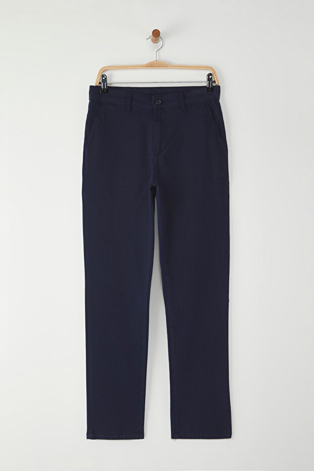 Lacivert Regular Fit Basic Chino Esnek Gabardin Pantolon TMNSS25PL00019 - 8