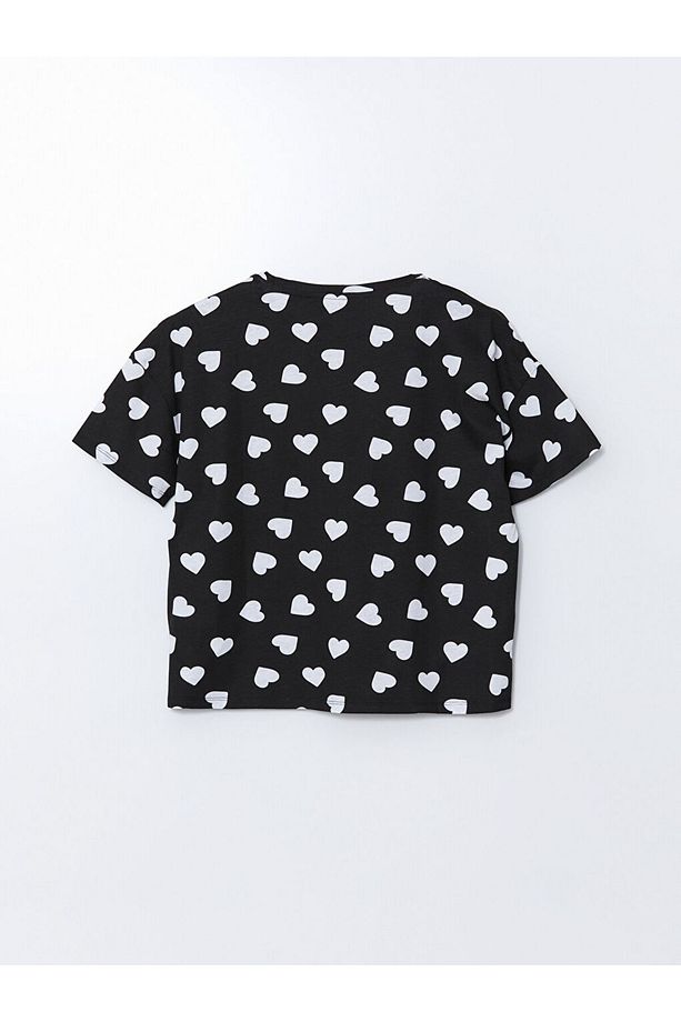 Yeni Sezon Bisiklet Yaka Baskili Kadin Sortlu Pijama Takimi - S5DR60Z8 - 7
