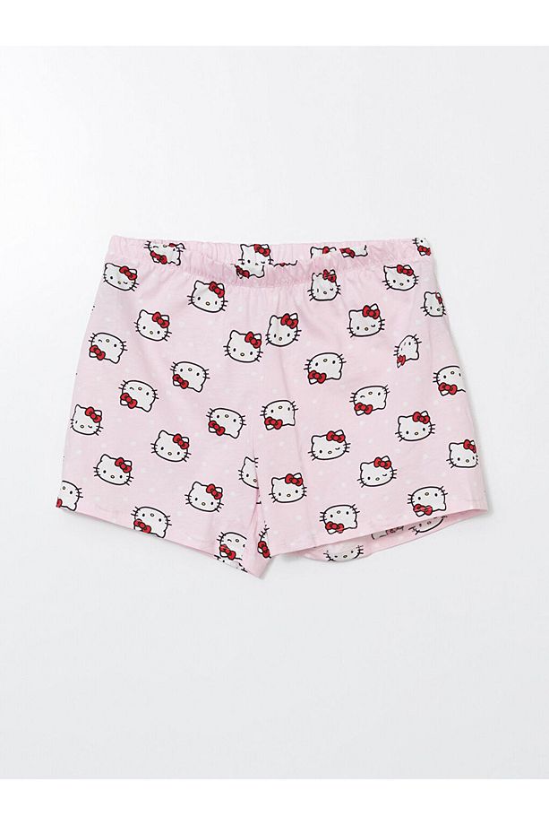 LCW Young Pembe Hello Kitty Baskılı Kadın Şortlu Pijama Takımı - 8