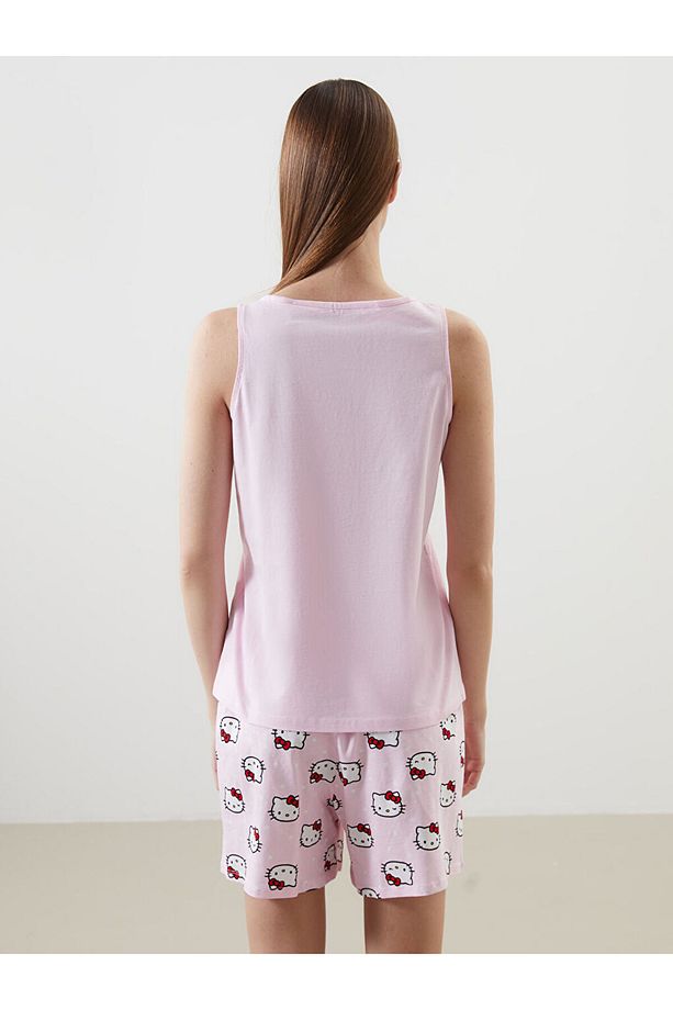 Hello Kitty Baskılı Kadın Şortlu Pijama Takımı - 4