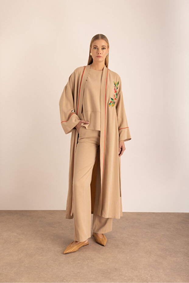 Bej Palazzo Pantolon - 1