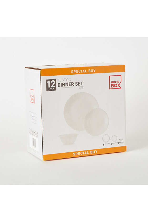 Feston 12-Piece Opal Dinner Set - Serves 4 - 5