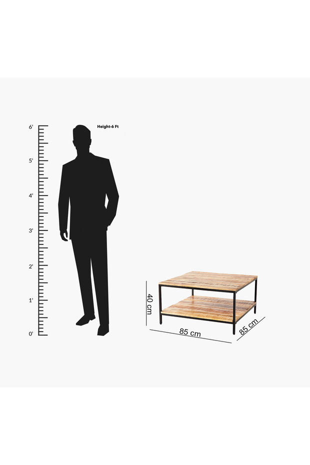 Vendra Rodi Solid Wood Coffee Table - 7