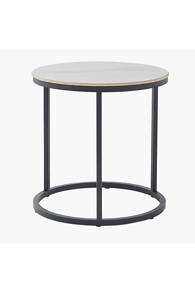 Marwell Round Sintered Stone End Table - 3