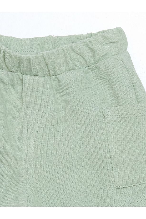 Beli Lastikli Basic Erkek Bebek Şort 2'li - 3