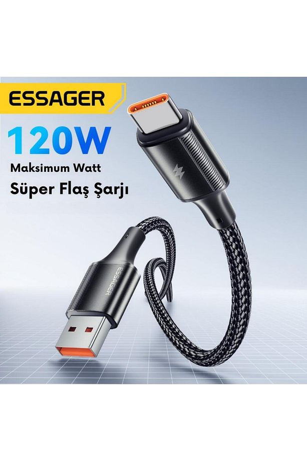 2 Metre 6a 120w Mega Hızlı Usb To Type C Şarj Data Kablosu, Akım,ısı Korumalı, Güçlü Kablo - 3