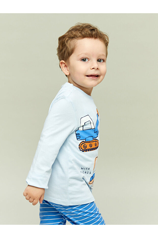 Crew Neck Baby Boy Pajama Set
