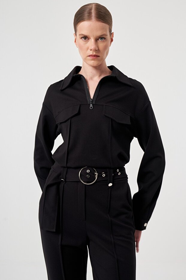 Fermuar Yaka Ceket - 1