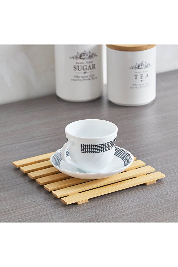 صينية تقديم مربعة من الخيزران - 18 سم - 1