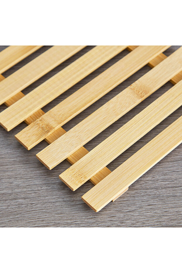 صينية تقديم مربعة من الخيزران - 18 سم - 4