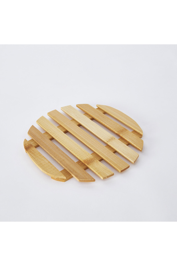 صينية دائرية من الخيزران - 18 سم - 7