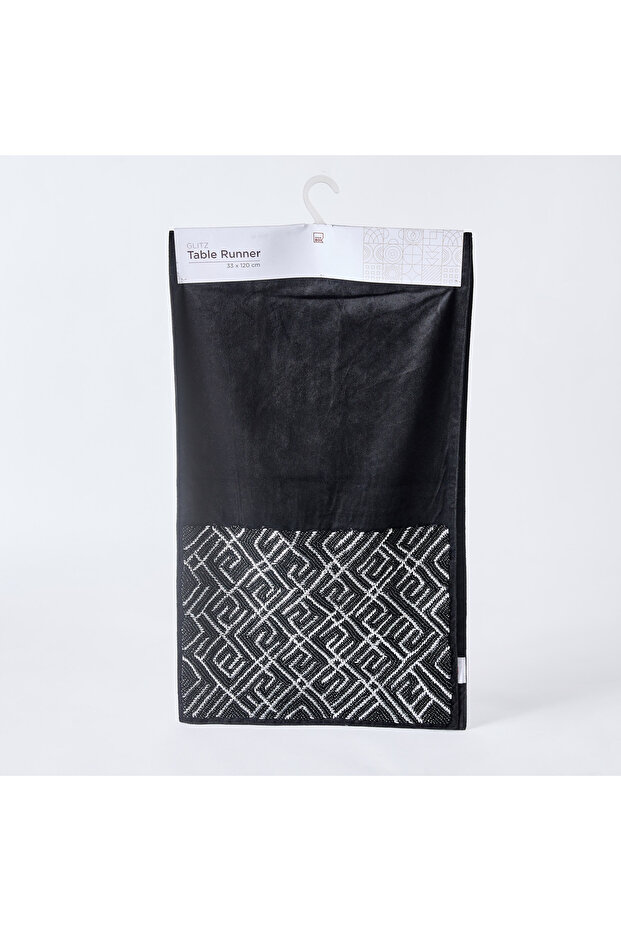 مفرش طاولة مزين بالخرز اللامع - 33×120 سم - 6