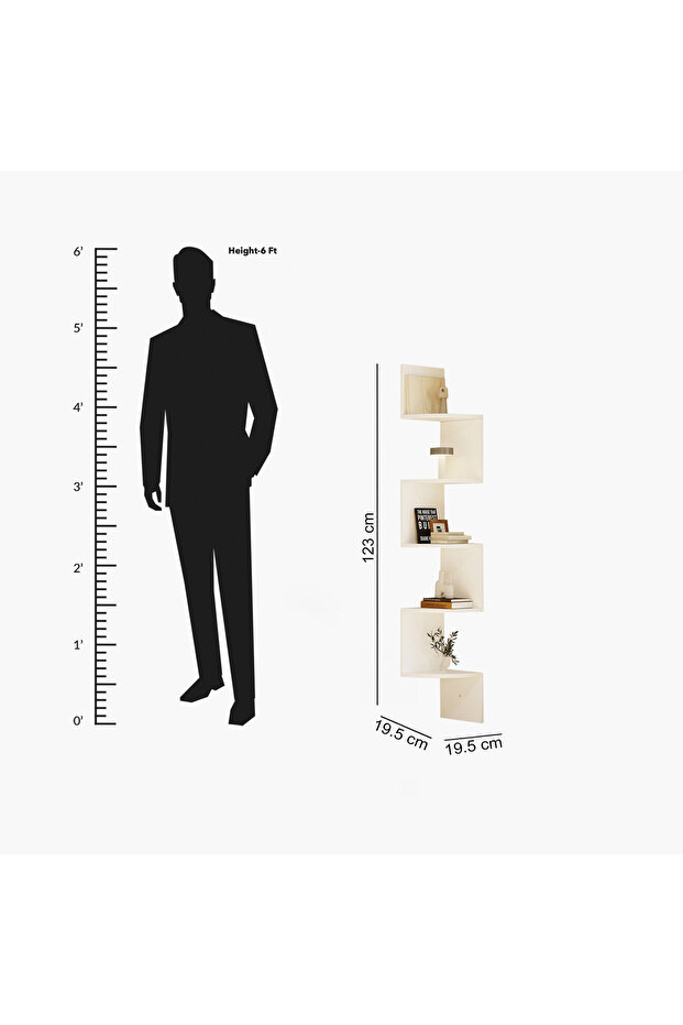 Jazz Tall Corner Wall Shelf - 3