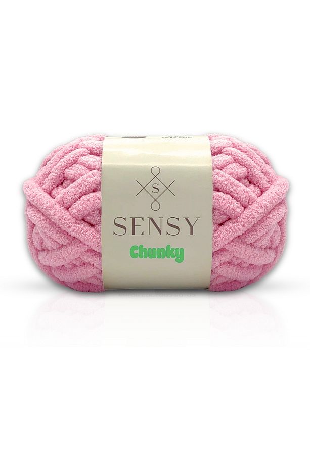 Chunky El Örgü Ipliği 200 gr Panduf Battaniye Ipi Parmak Örgü Ipi Atkı Bere Şapka Parmak Ip Pembe - 1