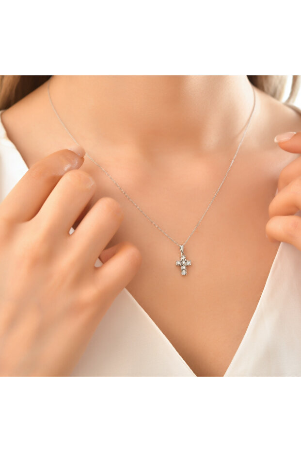 Pırlanta Haç Kolye - 1