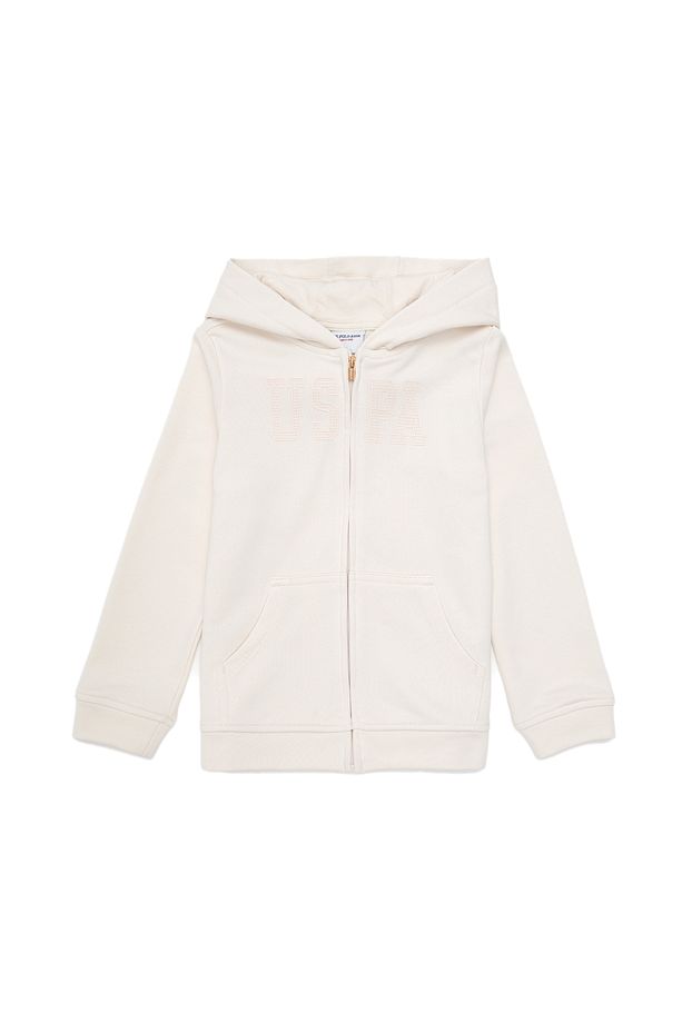Kız Çocuk Krem Kapüşonlu Basic Sweatshirt 50292507-vr071 - 4