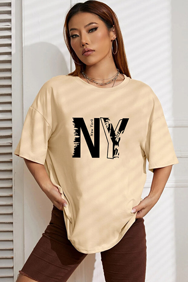 Unisex New York Printed Oversize T-shirt