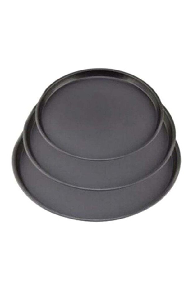 3-Piece Pizza Pan Set Black 26x28x34cm