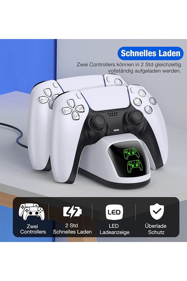 PS5 Denetleyici Hızlı  Şarj İstasyonu AB Güç Kaynağ LED Ekran DualSense Kablosuz için PS5 - 2