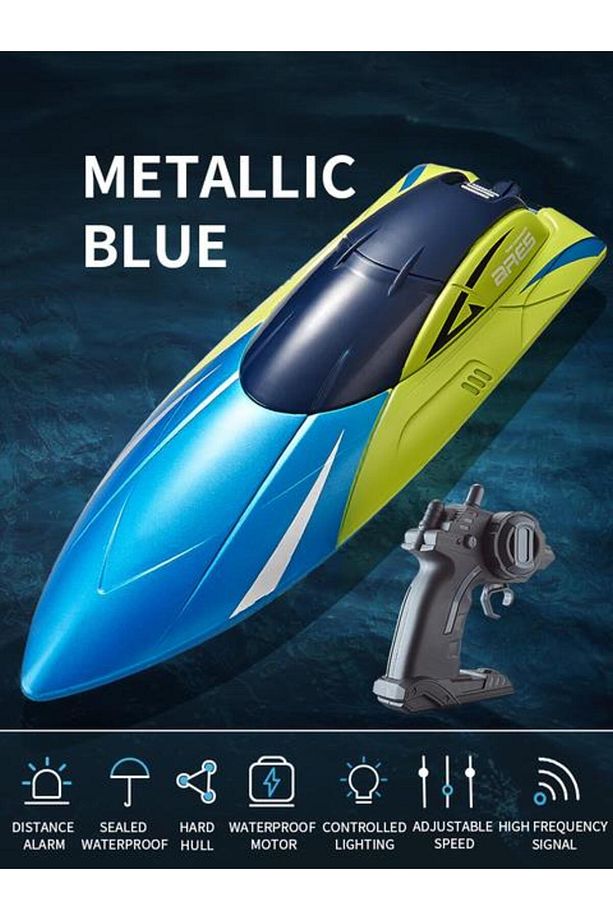 2.4G RC Tekne S4 15 km/h Çift Motorlu Su Geçirmez Yüksek hızlı tekne Yaz Outdoore Su Uzaktan Kumanda - 1
