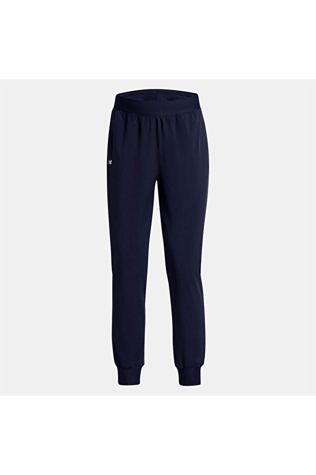 1382727-410 Spodnie damskie UA Rival z wysokim stanem i granatowym splotem - 5