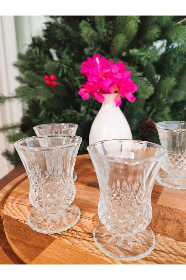 Audrey 4'lü Ayaklı Kahve Yanı Bardağı Seti 55 ml Klasik - 7
