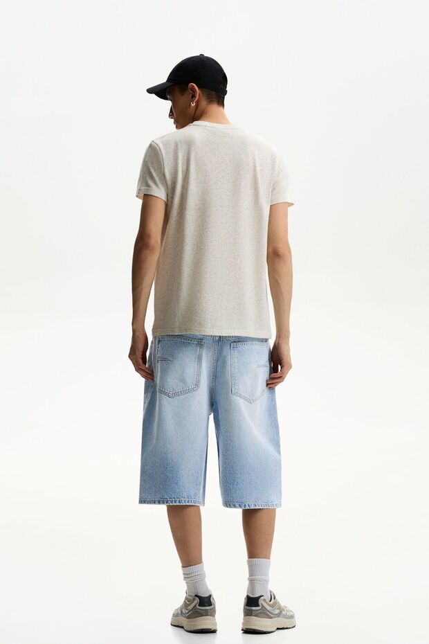 Bol denim bermuda şort - 2