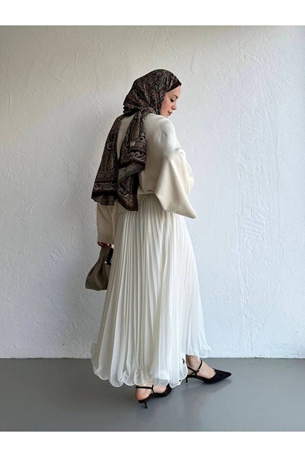 Piliseli Şifon Etek - 1