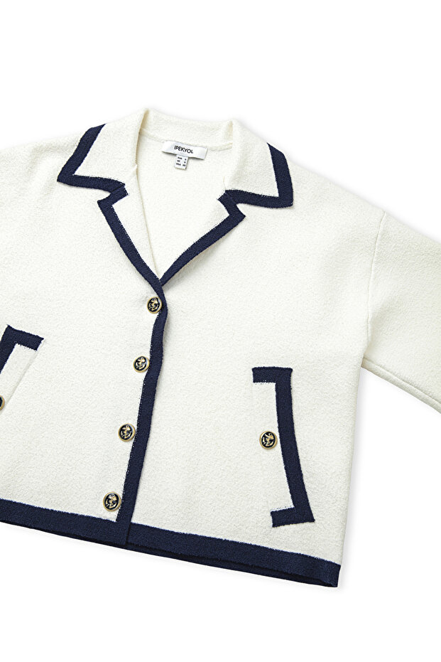 Kontrast biyeli ceket - 4