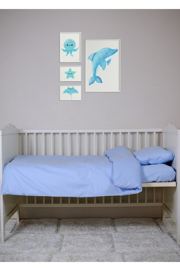 100% Cotton Akfil Baby Duvet Cover Set Including Elastic Sheet