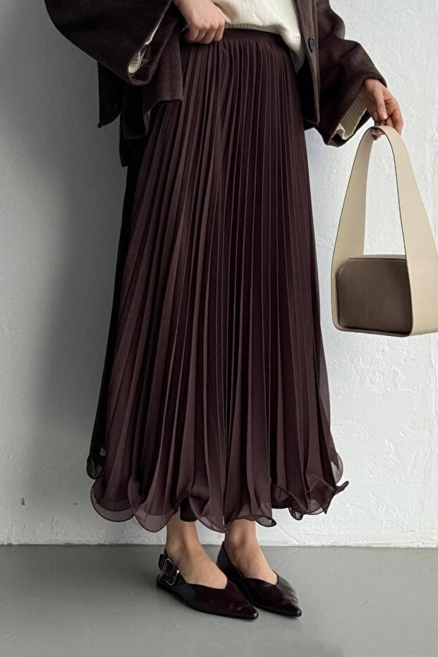 Piliseli Şifon Etek - 4