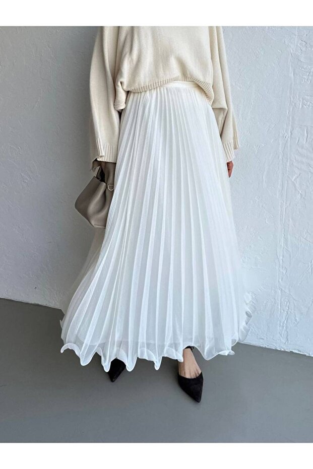 Piliseli Şifon Etek - 3